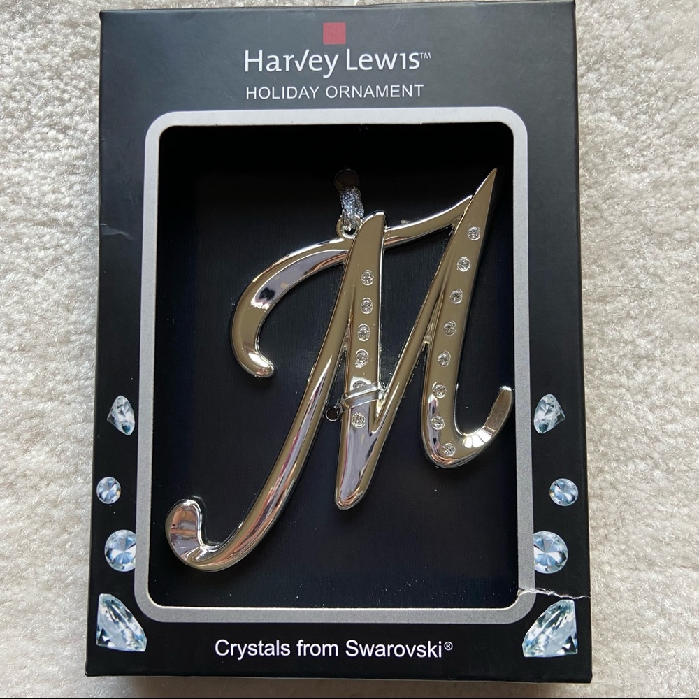 Ornament initial M Swarovski crystals